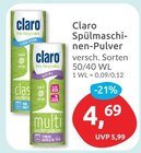 Spülmaschinen-Pulver von Claro für 4,69 € bei budni im Angebot Spülmaschinen-Pulver von Claro im aktuellen budni Prospekt