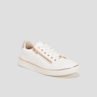 Baskets tennis basses fermeture zippée blanc femme dans le catalogue La Halle