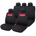 Norauto Bourges - Promo Jeu complet de housses universelles voiture 1er prix noir et rouge Promo Jeu complet de housses universelles voiture 1er prix noir et rouge à 14,99 € dans le catalogue Norauto à Bourges