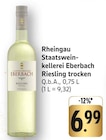 EDEKA Obertshausen - Rheingau Staatsweinkellerei Riesling trocken Angebot im Prospekt Rheingau Staatsweinkellerei Riesling trocken bei EDEKA im Obertshausen Prospekt für 6,99 €