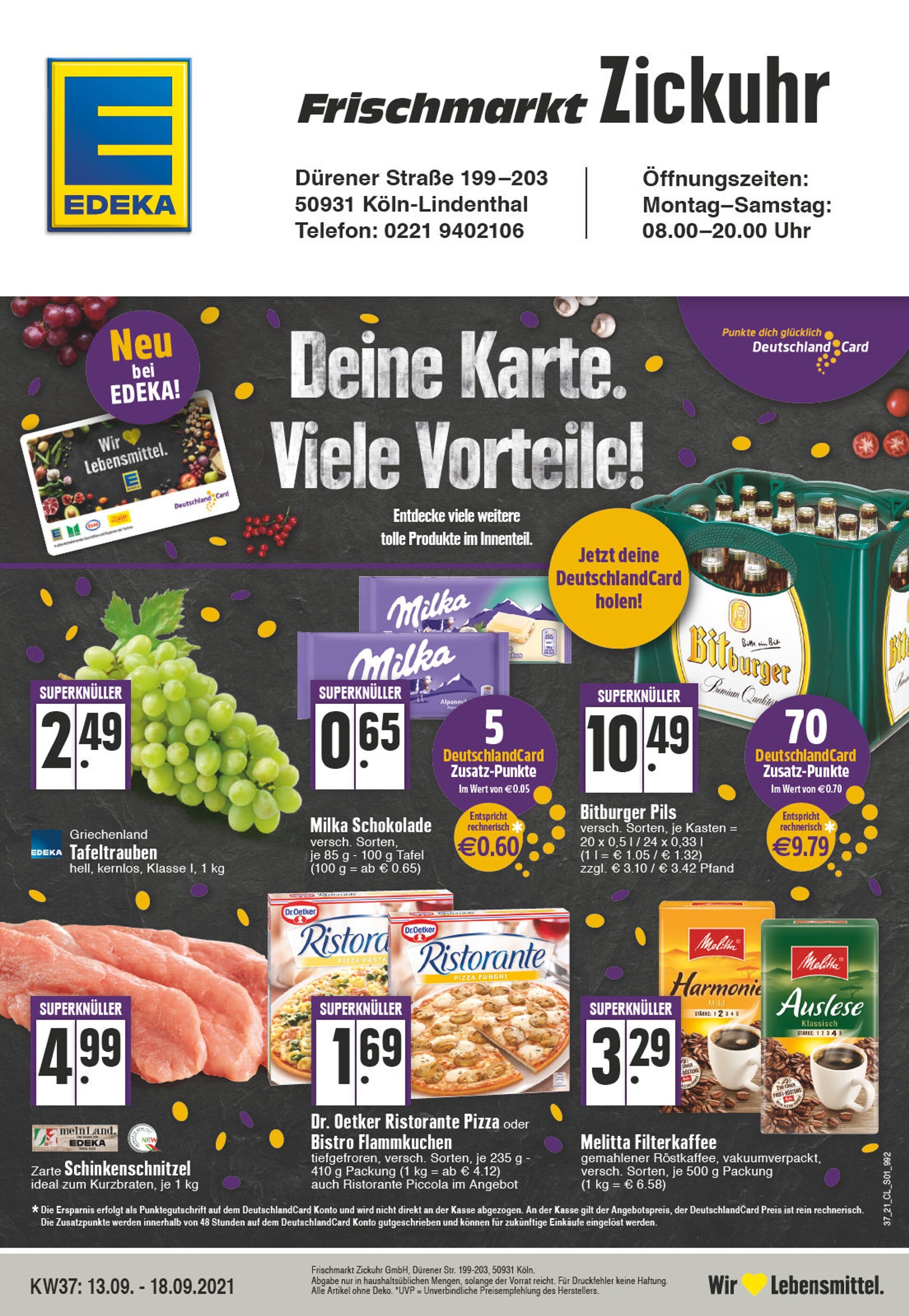 EDEKA Prospekt für Köln mit 32 Seiten EDEKA Prospekt für Köln: "Aktuelle Angebote", 32 Seiten, 13.09.2021 - 18.09.2021