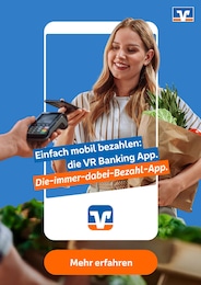 Volksbanken Raiffeisenbanken Prospekt "Einfach mobil bezahlen: Die VR Banking App" für Bad Liebenwerda, 1 Seite, 26.06.2026 - 26.07.2026