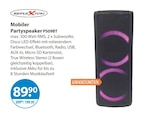 Mobiler Partyspeaker PS09BT von Reflexion im aktuellen V-Markt Prospekt für 89,90 €