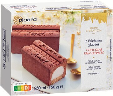 Picard Saintes - 2 bûchettes glacées chocolat-pain d’épices Promo 2 bûchettes glacées chocolat-pain d’épices dans le catalogue Picard Joyeux Noël(s) à Saintes
