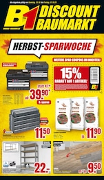 Baumärkte Prospekt von B1 Discount Baumarkt in Wanfried Aktueller B1 Discount Baumarkt Baumärkte Prospekt für Wanfried: BESTPREISE DER WOCHE! mit 10} Seiten, 25.10.2025 - 31.10.2025