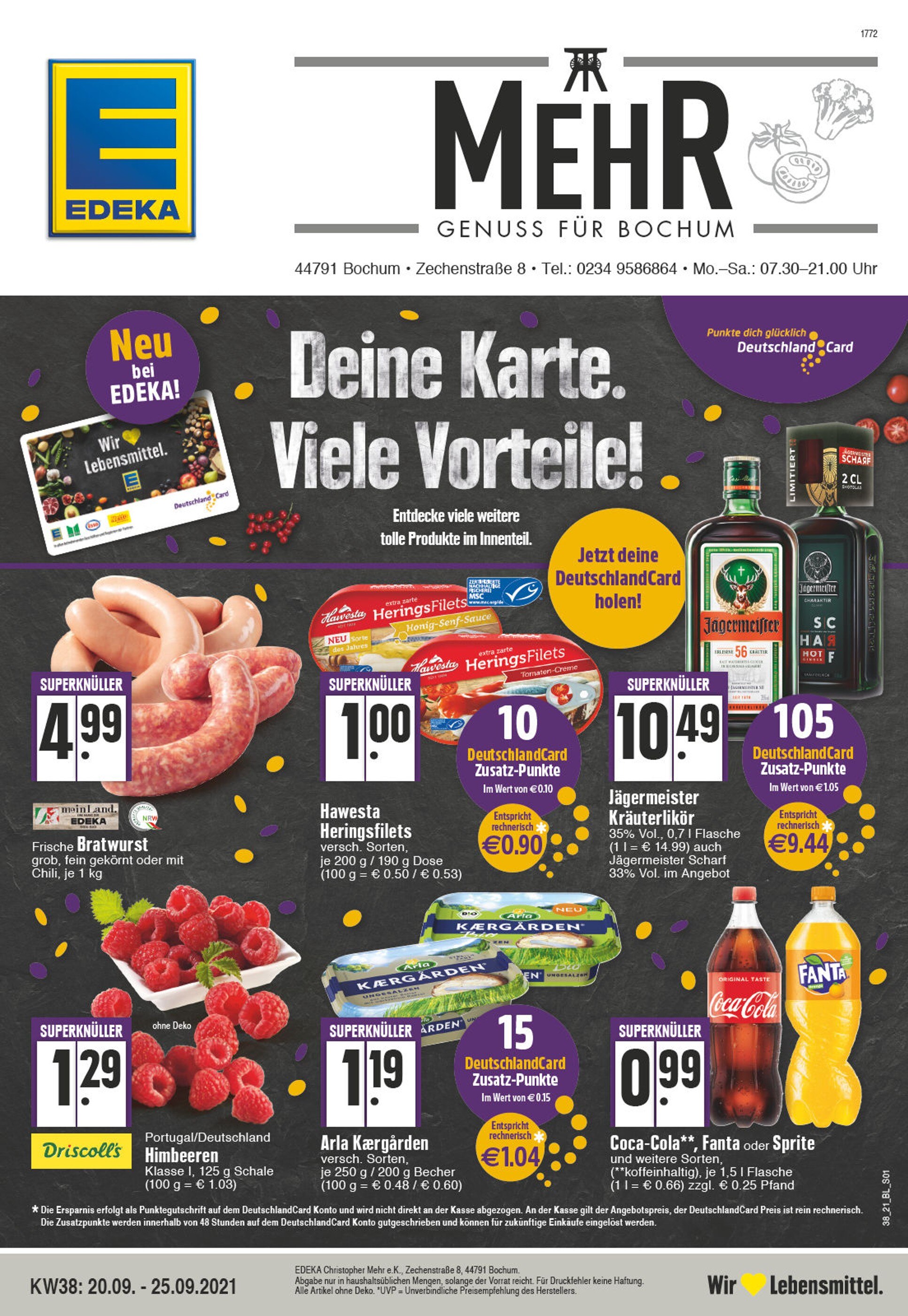 EDEKA Prospekt für Bochum mit 32 Seiten EDEKA Prospekt für Bochum: "Aktuelle Angebote", 32 Seiten, 20.09.2021 - 25.09.2021