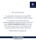 Peek&Cloppenburg Prospekt "Wir sind für Sie da.", 1 Seiten, für Seelze, 02.04.2020 - 12.04.2020 Peek&Cloppenburg Prospekt "Wir sind für Sie da.", 1 Seiten, für Seelze, 02.04.2020 - 12.04.2020
