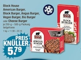 Block im V-Markt Prospekt American Burger, Block Burger, Angus Burger, Vegan Burger, Bio Burger oder Cheese Burger von Block House im aktuellen V-Markt Prospekt für 5,79 €
