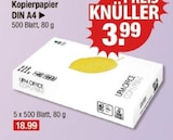 Kopierpapier DIN A4 von UMA OFFICE im aktuellen V-Markt Prospekt für 3,99 €