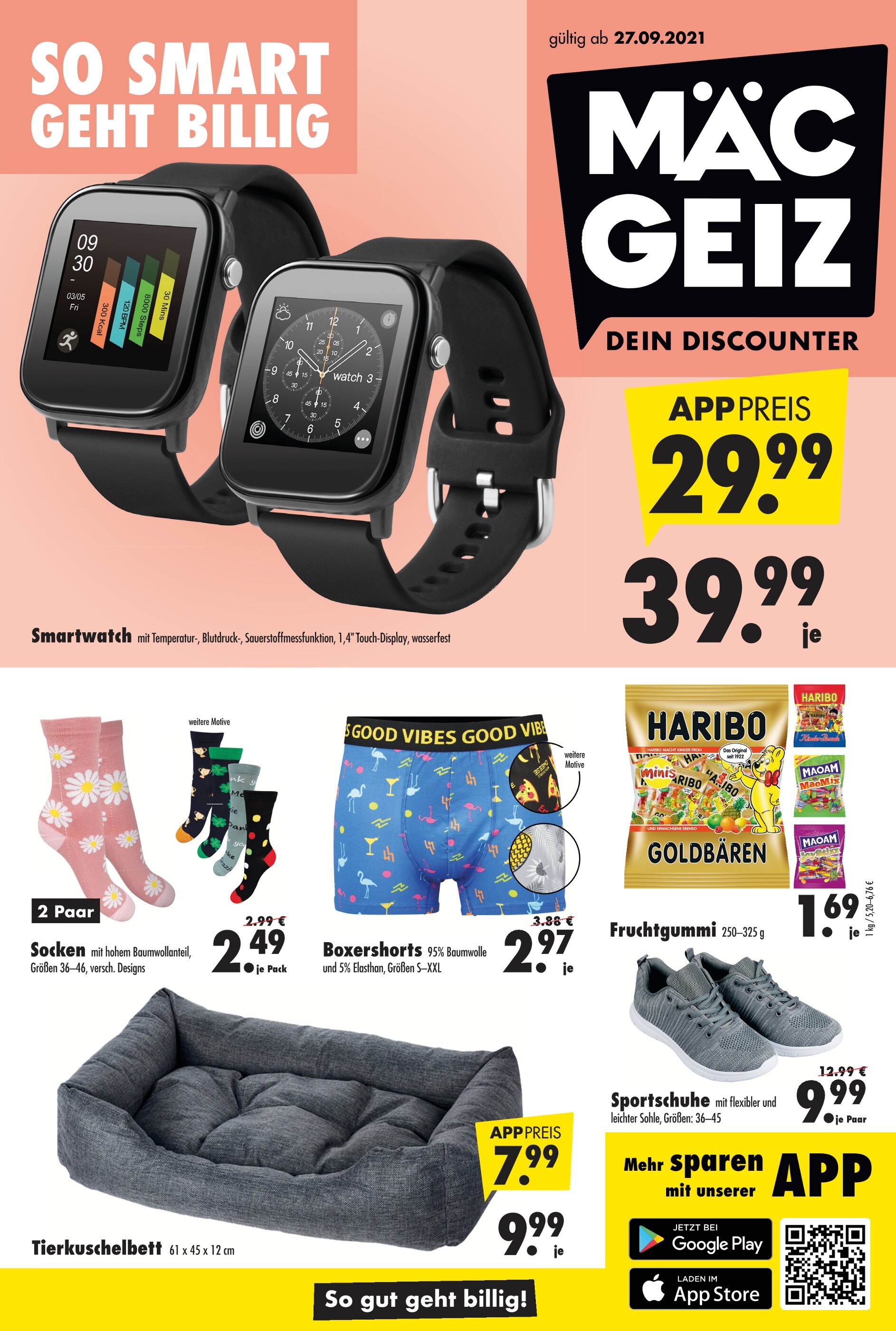Mäc-Geiz Prospekt für Leuna mit 11 Seiten Mäc-Geiz Prospekt für Leuna: "Dein Discounter!", 11 Seiten, 27.09.2021 - 01.10.2021
