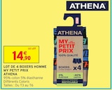 Lot de 4 boxers homme My Petit Prix - ATHENA en promo chez Intermarché Super Toulon à 14,90 €