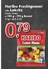 Aktuelle Haribo Angebote bei TOP Getränke in Mönchengladbach Aktuelles Fruchtgummi Angebot bei TOP Getränke in Mönchengladbach ab 0,79 €