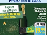 Champagne Philippe de Lonsac von  im aktuellen EDEKA Prospekt für 19,99 €