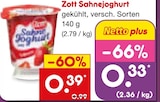 Sahnejoghurt Angebote von Zott bei Netto Marken-Discount Weiden für 0,33 €