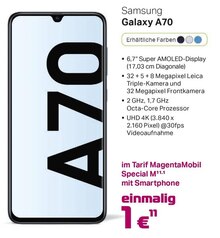 Smartphone Galaxy A70 bei A-Team Mobilfunk-Concept GmbH in Erftstadt Smartphone Galaxy A70 im Angebot bei A-Team Mobilfunk-Concept GmbH Erftstadt für 1,00 €