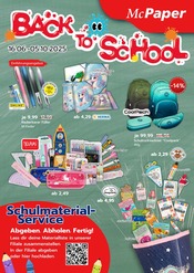 Schulbedarf im McPaper Prospekt in Kerpen Aktueller McPaper Prospekt mit Schulbedarf, "BACK TO SCHOOL", Seite 1