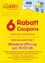 Aktueller Netto Marken-Discount Discounter Prospekt in Holle und Umgebung, "6 Rabatt-Coupons" mit 2 Seiten, 01.06.2026 - 06.06.2026