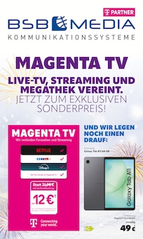 Aktueller BSB mobilfunk Prospekt für Lambrechtshagen und Ungebung, Seiten zum blättern BSB mobilfunk Prospekt MAGENTA TV mit Seiten in Lambrechtshagen und Umgebung