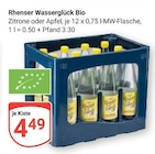 Bio Zitrone Angebote von Rhenser Wasserglück bei GLOBUS Rüsselsheim für 4,49 €
