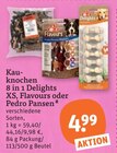 Kauknochen oder Pansen im Angebot bei tegut in Bensheim Kauknochen oder Pansen Angebote von 8 in 1 Delights XS, Flavours oder Pedro bei tegut Bensheim für 4,99 €