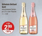 Söhnlein Brillant Sekt Angebote von Söhnlein bei V-Markt Memmingen für 2,99 €