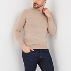 Pull droit col rond coton mélangé beige homme - LH en promo chez La Halle Pull droit col rond coton mélangé beige homme - LH dans le catalogue La Halle
