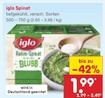 Spinat im Netto Marken-Discount Prospekt Spinat von iglo im aktuellen Netto Marken-Discount Prospekt für 1,99 €