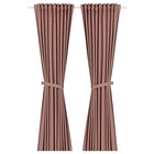 2 Gardinen + Raffhalter braunrot Angebote von LENDA bei IKEA Düsseldorf für 29,99 €