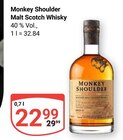 Aktuelles Monkey Shoulder Malt Scotch Whisky Angebot bei GLOBUS in Krefeld ab 22,99 €