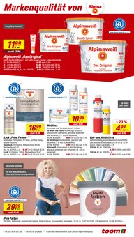 Wandfarbe im aktuellen toom Baumarkt Prospekt (Wuppertal) Wandfarbe im toom Baumarkt Prospekt "Respekt, wer's selber macht." mit 18 Seiten (Wuppertal)