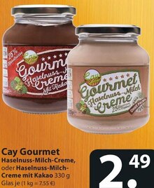 Brotaufstrich im aktuellen famila Nordost Prospekt Cay Gourmet Haselnuss-Milch-Creme, oder Haselnuss-Milch- Creme mit Kakao für 2,49 € bei famila Nordost im Angebot