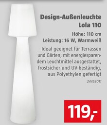 BAUHAUS Lübeck - Design-Außenleuchte Lola 110 Design-Außenleuchte Lola 110 Angebot bei BAUHAUS Lübeck im Prospekt Raus in die Wohlfühl-Oase