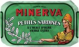 Petites sardines à l'huile d'olive vierge extra - Minerva - Intermarché Hyper à Niort Petites sardines à l'huile d'olive vierge extra - Minerva en promo chez Intermarché Hyper Niort à 1,70 €