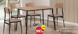 Table de repas Madrid et 4 chaises à 99,99 € dans le catalogue Maxi Bazar