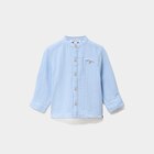 Chemise col mao en gaze de coton bleu pastel bébé garçon à 7,99 € dans le catalogue La Halle