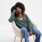 Gilet boutonné col en V vert femme à 15,00 € dans le catalogue La Halle