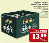 Helles oder Radler Angebote von Original Grüner bei Marktkauf Schwabach für 13,99 €