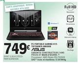 PC portable Gaming A15-TUF506NFR-HN006W - Asus en promo chez E.Leclerc Bergerac à 749,00 €