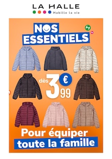 Catalogue La Halle de la semaine 45, "NOS ESSENTIELS", page 1, 01/10/2025 - 30/11/2025 Prospectus La Halle en cours, "NOS ESSENTIELS", page 1 sur 1