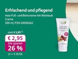 Fuß- und Beincreme mit Weinlaub Creme bei mea - meine apotheke im Prospekt "" für 2,95 €