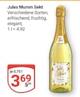Jules Mumm Sekt im Angebot bei GLOBUS in Oberhausen Jules Mumm Sekt Angebote bei GLOBUS Oberhausen für 3,69 €