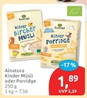 Kinder Bircher Müsli von Alnatura für 1,89 € bei budni im Angebot Kinder Bircher Müsli von Alnatura im aktuellen budni Prospekt
