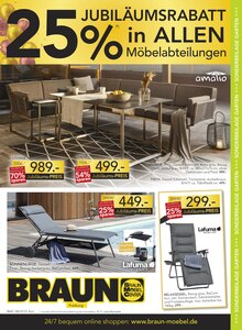 Gartenmöbel im aktuellen BRAUN Möbel-Center Prospekt (Freiburg (Breisgau)) Gartenmöbel im BRAUN Möbel-Center Prospekt "25% Jubiläumsrabatt" mit 4 Seiten (Freiburg (Breisgau))