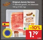 Original Jamón Serrano Angebote von CUARENTA bei Netto Marken-Discount Bünde für 1,79 €