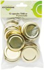 12 couvercles dorés pour bouteilles en verre - Jocondienne - Colruyt à Haguenau 12 couvercles dorés pour bouteilles en verre - Jocondienne en promo chez Colruyt Haguenau à 3,19 €