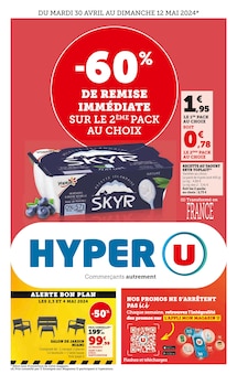 Prospectus Hyper U à Ouerre, "Hyper U", 1 page de promos valables du 30/04/2024 au 12/05/2024
