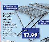 Flügelwäscheständer »Black XL« von K-CLASSIC für 17,99 € bei Kaufland im Angebot Flügelwäscheständer »Black XL« von K-CLASSIC im aktuellen Kaufland Prospekt