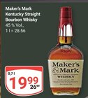 Kentucky Straight Bourbon Whisky Angebote von Maker's Mark bei GLOBUS Bad Kreuznach für 19,99 €