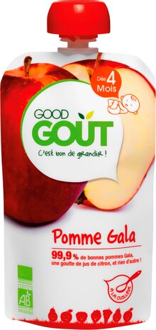 Bébé - Good Goût dans le catalogue Monoprix Gourde pomme Gala Bio Dès 4 mois - Good Goût à 1,04 € en promo chez Monoprix