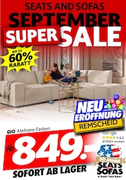 Seats and Sofas Prospekt für Wuppertal mit 1 Seite Seats and Sofas Prospekt für Wuppertal: "SEPTEMBER SUPER SALE", 1 Seite, 13.09.2025 - 30.09.2025